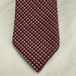 Bespoke New York Men’s Tie Burgundy Red Pink Black White Necktie Classic